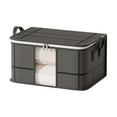 thumbnail image 1 of Cinvoph Clothes Storage Bags Large Capacity Bedding Storage Containers with Reinforced Handle, Sturdy Zipper & Clear Window Dustproof Fabric for Blanket Comforter Closet Organizer 14"x10"x8", 1 of 7