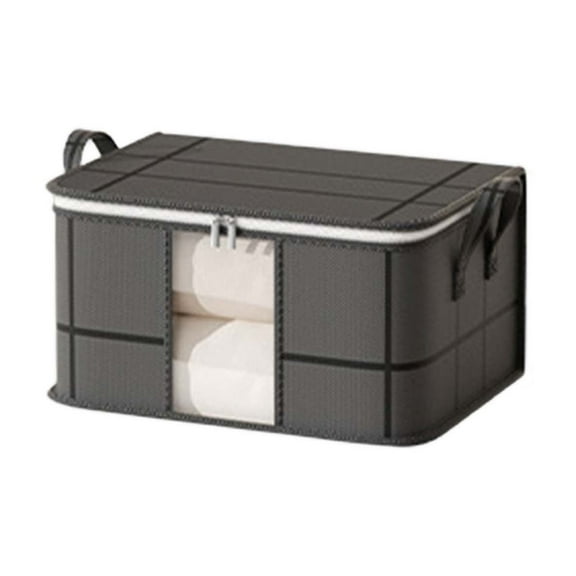 Cinvoph Clothes Storage Bags Large Capacity Bedding Storage Containers with Reinforced Handle, Sturdy Zipper & Clear Window Dustproof Fabric for Blanket Comforter Closet Organizer 14"x10"x8"