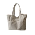 thumbnail image 1 of Cinvoph Corduroy Tote Bag Solid Large Capacity Handbag Stylish Casual Shoulder Bag for Women Daily Outings 18"x12.5"x4.5" White, 1 of 6