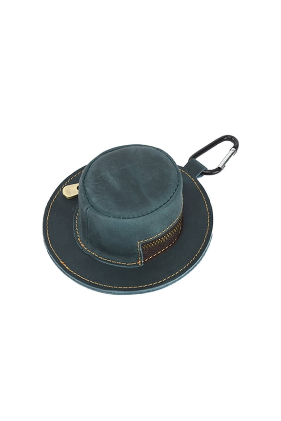 Cowboy Hat Purse Vintage Change Organizer Decorative Small Pouch with Strap for Women Men 4.5"x1.5" Blue