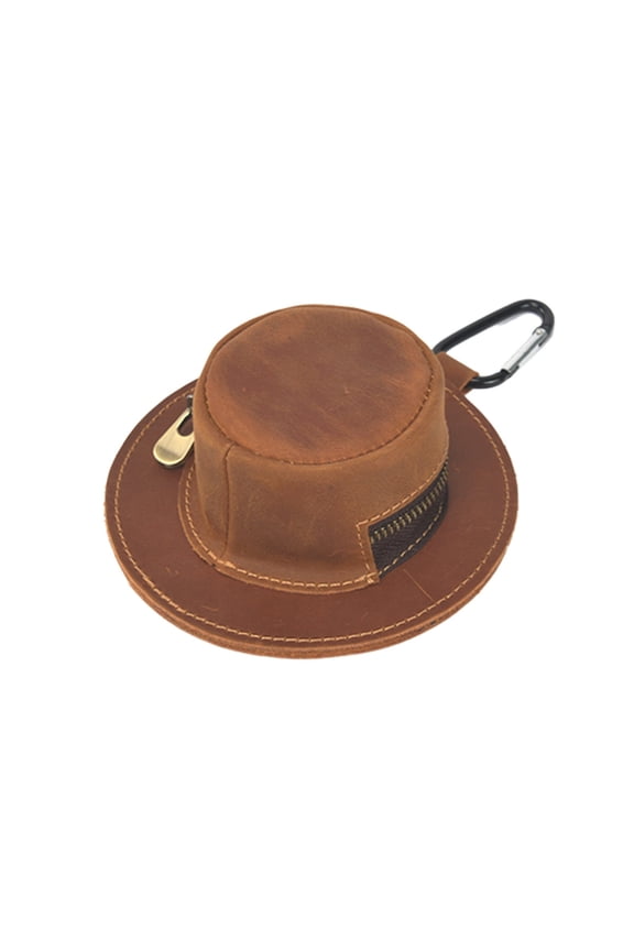Cowboy Hat Purse Vintage Change Organizer Decorative Small Pouch with Strap for Women Men 4.5"x1.5" Brown