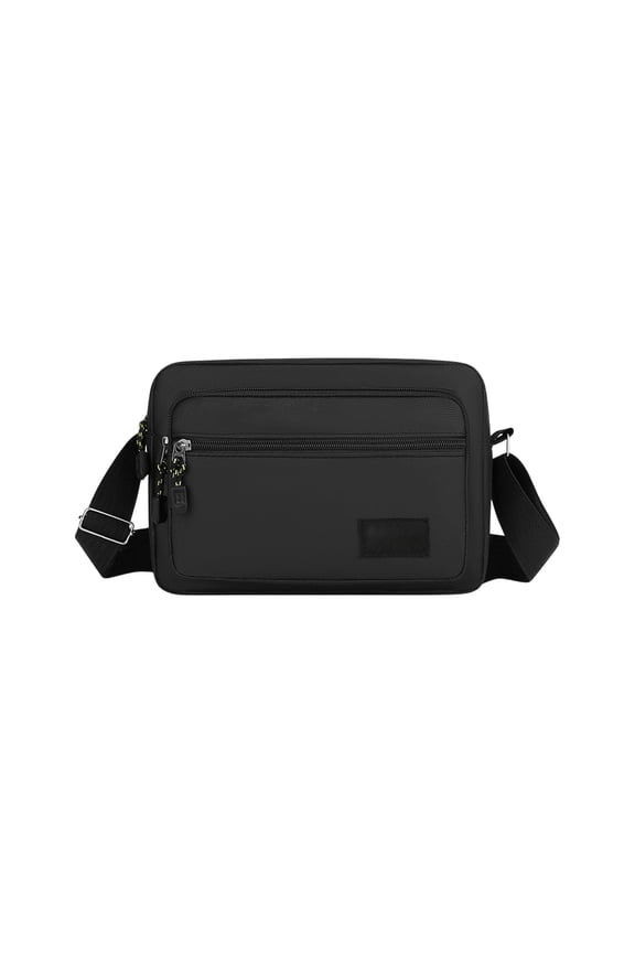 Crossbody Chest Bag for Men Multifunctional Sports Outdoor Leisure Shoulder Messenger Bag Lightweight Daily Use 10"x7"x2" B#Black