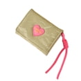 thumbnail image 1 of Cinvoph Cute Heart Purse for Women Trifold Short Wallet with Wrist Strap Rfid Blocking Card Holder Durable Fashion Accessory 3"x4" Green, 1 of 8
