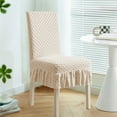 thumbnail image 1 of Cinvoph Dining Room Chair Slipcovers Stretch Jacquard Fabric Chair Covers Non Slip Washable Furniture Protector with Skirt for Dining Room Holiday Party, Beige, 1 of 6