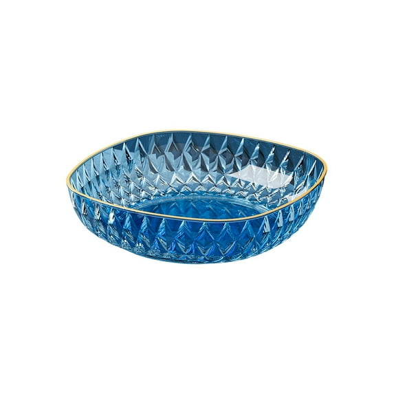 Cinvoph Dining Serving Bowl - Multi-Functional Fruit Dessert Tray, Food-Safe Platter for Snacks, Elegant for Entertaining & Daily Use, Blue