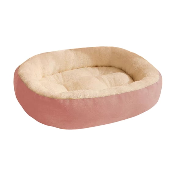 Cinvoph Dog Beds, Rectangle Dog House, Orthopedic Friendly, Warming Soft Calming Sleeping Pet Bed Anti Slip for Indoor 16"x20" Pink