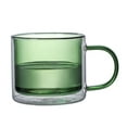 thumbnail image 1 of Cinvoph Double Layered Colored Glass Cup, Coffee Water Cups, Mugs for Everyday Drinking, Green, 1 of 6