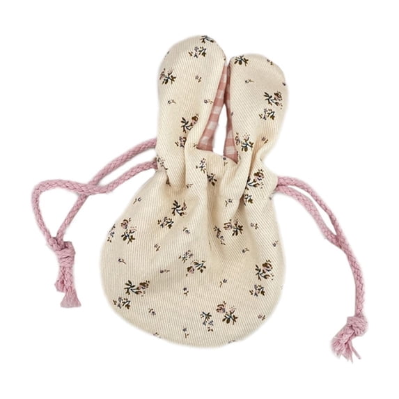 Cinvoph Easter Bunny Gift Bags Cute Rabbit Ear Bags with Drawstrings Portable Gift Pouches for Party Favors Candy Treat Jewelry Supplies 7"x5"