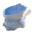 thumbnail image 1 of Cinvoph Elevated Cat Bowl Non-Tip Pet Bowls Decorative Cat Food Water Bowls Feeding Dishes Non Slip Weighted Base for Cats Small Medium Dogs 5"x4", Blue, 1 of 6