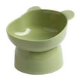 thumbnail image 1 of Cinvoph Elevated Cat Bowl Non Tipping Shallow 4" Wide Feeding Bowl Non-Slip Weighted Base for Adult Cats Decorative Pet Dish Easy to Clean, Green, 1 of 6