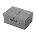 thumbnail image 1 of Cinvoph Extra Large Collapsible Storage Bins with Lids and Compartments, Dustproof Moving Packing Organizer Space-Saving Home Storage Containers 14"x10"x6", 1 of 6
