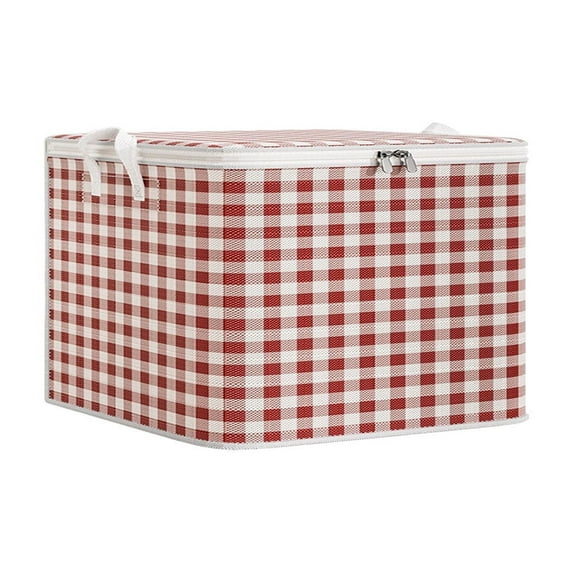 Cinvoph Extra Large Moving Plaid Storage Bags with Zippers & Carrying Handles, Heavy-Duty Storage Tote Moving Boxes for Space Saving, S