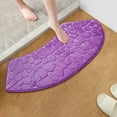 thumbnail image 1 of Cinvoph Fanshaped Bathroom Toilet Rugs, Bath Mats for Bathroom, Shower Room Rugs Non Slip Washable, Absorbent Toilet Mat, Embossed Bath Carpet, Purple, 1 of 5