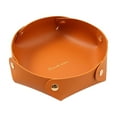 thumbnail image 1 of Cinvoph Faux Leather Organizer Tray - Foldable Storage Box for Vanity, Desk & Entryway, Durable Valet Tray for Jewelry, Keys & Office Supplies, Orange, 1 of 6