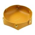 thumbnail image 1 of Cinvoph Faux Leather Organizer Tray - Foldable Storage Box for Vanity, Desk & Entryway, Durable Valet Tray for Jewelry, Keys & Office Supplies, Yellow, 1 of 6