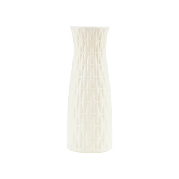 Cinvoph Flower Vase Dry & Wet Flower Arrangement Decorative Imitation Rattan Woven for Living Room TV Cabinet, Dining Table Home Decor 3"x8" A#White