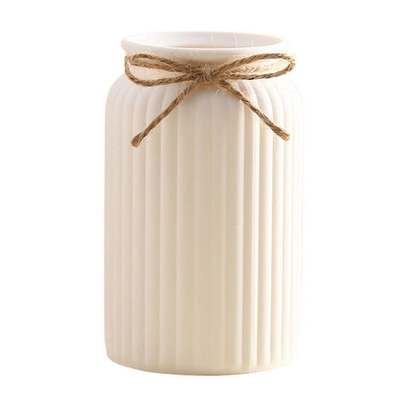 Cinvoph Flower Vase Solid Decorative Vase Rustic Vintage Living Room Kitchen Bedroom Book Shelf Office Decorations 3"x6" B#White