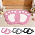 thumbnail image 1 of Cinvoph Footprint Bathroom Rug, Absorbent Non Slip Bath Mats for Bathroom Floor, Machine Washable Bathroom Rugs Rubber Backed Bathroom Mats 16"x24" Pink, 1 of 6
