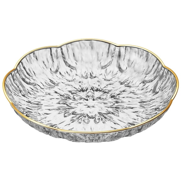 Cinvoph Fruit Bowl & Snacks Dessert Tray, Clear Living Room Coffee Table Serving Plates, Multiuse Home Decor for Countertop Fruit, Snacks & Table Centerpiece, C#Clear