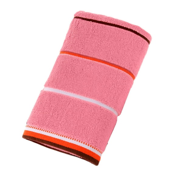 Cinvoph Hand Towels Striped Pattern Cotton Absorbent Soft Decorative Towel for Bathroom, Pink