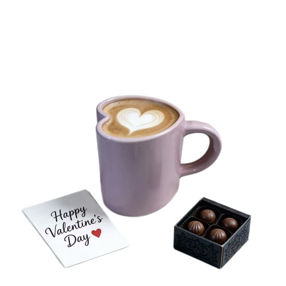 Cinvoph Heart Couple Coffee Cups Set of 2, Romantic Ceramic Heat Resistant Coffee Mugs for Valentines Day Wedding Gift 12oz