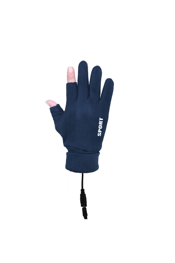 Heated Winter Gloves for Men Women Touchscreen USB Heating Thermal Gloves for Outdoor Cycling Skiing Snowboarding Hiking Hunting, Navy