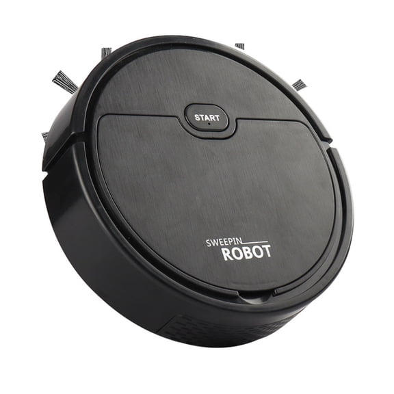 Cinvoph Household Cleaning Robot Vacuum - Intelligent 2-in-1 Sweeping & Mopping, Pet Hair Pickup Dragging Integrated Robot USB Charging & Compact for Home Use, Black