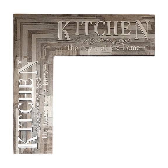 Cinvoph Kitchen Rug for Island Table, L Shape Corner Mat Super Absorbent Oil Resistant Floor Rug for Kitchen Counter Area Gray