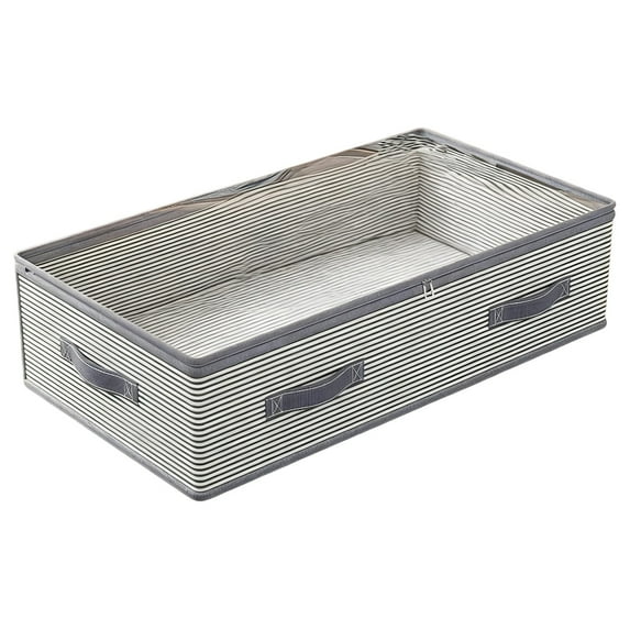 Cinvoph Large Capacity Underbed Storage Bag Striped Moisture-Proof Collapsible for Clothing Blankets Bedding Space-Saving Home Organize 39"x20"x10"