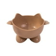thumbnail image 1 of Cinvoph Large Cat Bowl 7.5" Wide Whisker Friendly Pet Bowls Dual Food Water Bowls Non Slip Weighted Base for Cats Small Medium Dogs Dishwasher Safe, Brown, 1 of 6