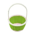 thumbnail image 1 of Cinvoph Mini Easter Basket With Handles Rattan Woven for Gift Candies Easter Egg Hunts Home Holiday Decor 5"x3" Green, 1 of 6