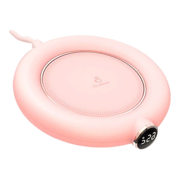 Cinvoph Mug Warmer for Desk 55℃ Constant Temperature Heating Smart Wamer Beverage Heating Plate Candle Wax Cup Warmer 4.5" Pink