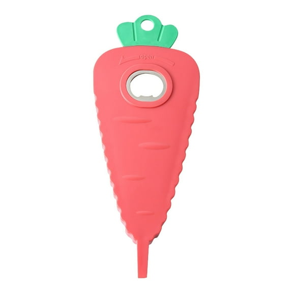 Cinvoph Multi-Functional Pop Jar Can Opener, Manual Bottle Opener, Plastic Cap Remover, Red Magnetic Kitchen Tool