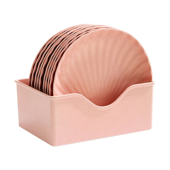 Cinvoph Multi-Use Serving Tray Set 10 Decorative Food Trays & 1 Base, Microwave & Dishwasher Safe, Lightweight Dinner Plates for Dessert, Fruit, Salad, Candy, Pink