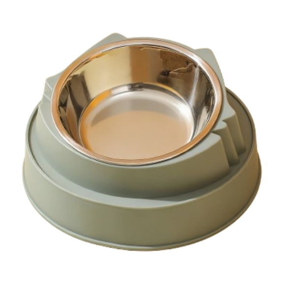 Cinvoph Neck Friendly Dog Bowl for Small Medium Dogs Cats Elevated Slanted Structure Food Water Bowl Stable Base Rust Resistant Pet Accessory Green