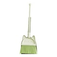 thumbnail image 1 of Cinvoph Non-Scratch Bristles Broom and Dustpan Set Pet Hair Pickup Household Standing Combo for Home, Office, Apartment & Small Space Indoor Outdoor Sweeping with stickers, Green, 1 of 6