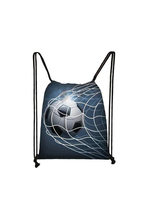 Outdoor Drawstring Backpack for Sports Soccer Print Fitness Backpack Durable Lightweight for Workout Travel Camping 13"x16"