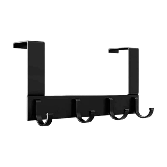 Cinvoph Over The Door Hooks Folding Door Hanger 4 Coat Hook Clothes Rack Sturdy Stainless steel Hook for Bathroom, Bedroom,Kitchen