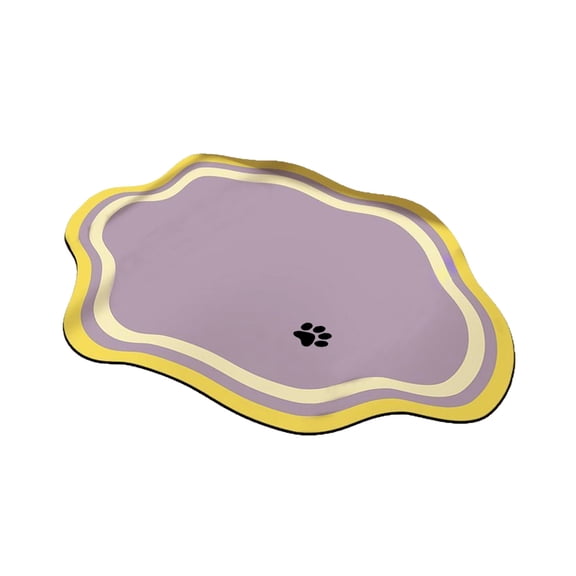 Cinvoph Pet Feeding Mat Absorbent Non Slip Cat Dog Bowl Mat Indoor Quicks Drying Pet Food Water Mat Pet Basic Daily Use 16"x12" Purple