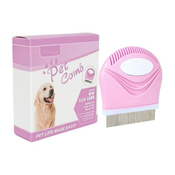 Cinvoph Pet Grooming Comb For Cat Dog Fine Tooth Dog Comb Remove Floating Hair For Small Medium Pets 2.5"x3" Pink