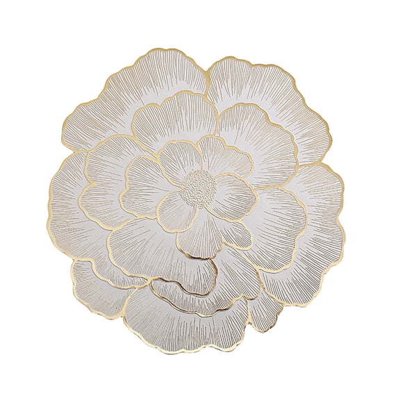 Cinvoph Placemat Elegent Peony Style Table Mats for Tabletop Protection Dinning Room Kitchen Decor Housewarming Gifts 15" Gold