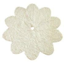 Cinvoph Plush Christmas Tree Skirt, White Velvet Christmas Tree Decorations, Farmhouse Christmas Decor Xmas Holiday Home Party Decoration Indoor Outdoor, B