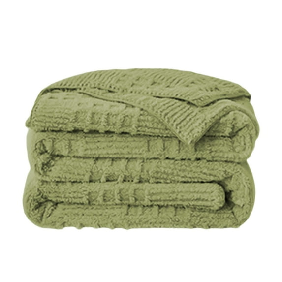 Cinvoph Queen Size Blanket Waffle Weave for Bed, Soft Lightweight & Breathable Exquisite Woven Bedding for Home Decor All-Season Comfort Warmth 79"x59" Green