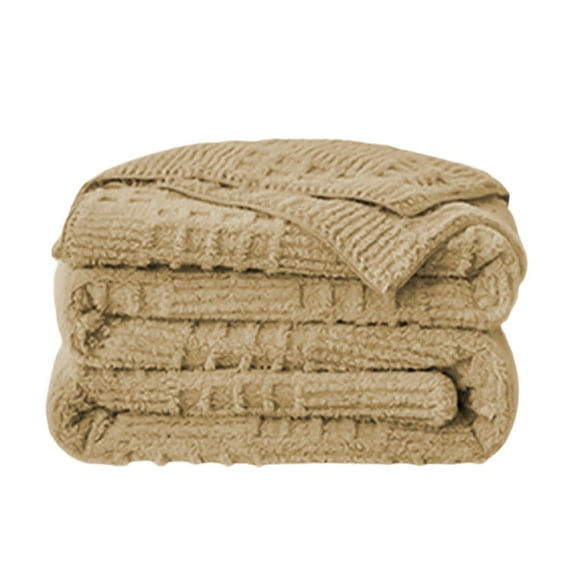 Cinvoph Queen Size Blanket Waffle Weave for Bed, Soft Lightweight & Breathable Exquisite Woven Bedding for Home Decor All-Season Comfort Warmth 79"x59" Khaki