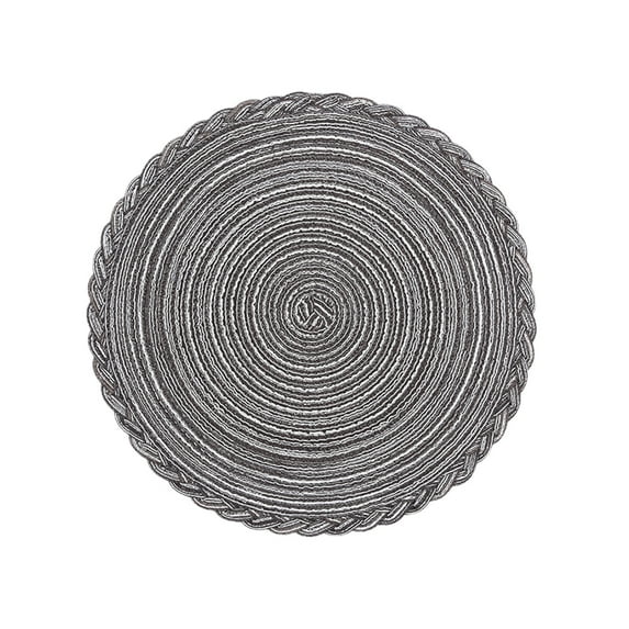 Cinvoph Round Placemats Bacic Solid Non Slip Heat Resistant Table Mats Ramie Yarn Woven Place Mats for Farmhouse Kitchen Table Decor 14"