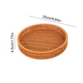 thumbnail image 1 of Cinvoph Round Serving Tray, Decorative Coffee Table Tray, Plastic Imitation Rattan Snack And Candy Tray Bread Basket with Handles 10"x2", 1 of 6