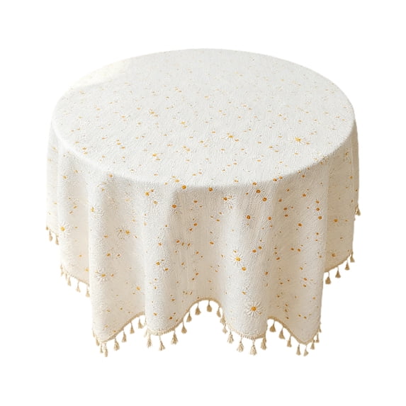 Cinvoph Round Tablecloth Dcorative Washable Dustproofs All-Season Table Cover for Dining Picnics Bistros Indoor Outdoor 24"x35"