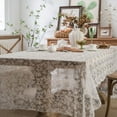 thumbnail image 1 of Cinvoph Rustics Tablecloth Decorative Lace Embroidery Table Cloths for Kitchen Dining Room Holiday Home Tabletop Decor Accents 51"x51", 1 of 9