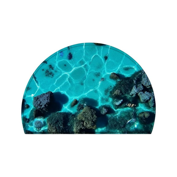 Cinvoph Semicircular Non Slip Dirtproof Door Mat for Front Door Entryway Porch Decorative Animals Welcome Mat for Muddy Shoes 24"x16"