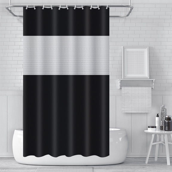 Cinvoph Shower Curtain With Hooks Modern Bath Decoration Waterproof Thickened Splicing Bathroom Accessories for Home Hotel Apartment 72x72 inch Black